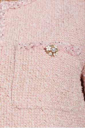 Self-Portrait Tweed blazer with lurex thread and sequins