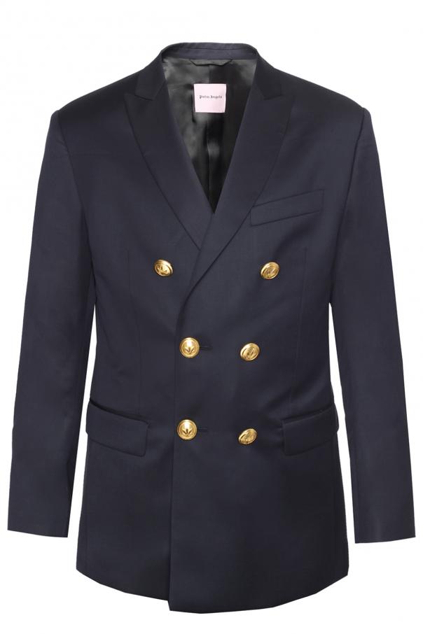 Men's Navy Wool Double-Breasted Blazer