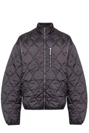 Quilted jacket with stand-up collar