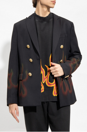 Palm Angels Blazer with flames motif