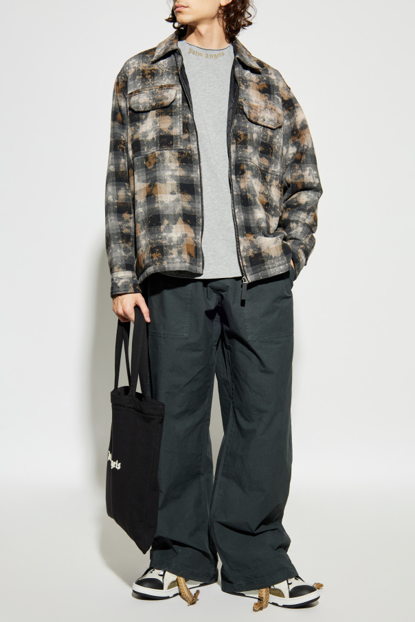 Palm Angels Insulated jacket with a check pattern