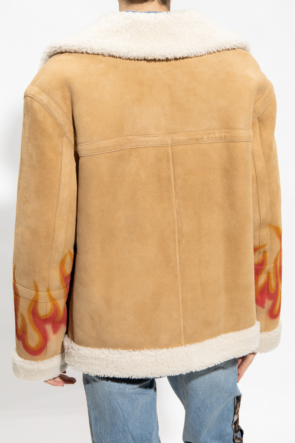 Palm Angels Printed shearling jacket