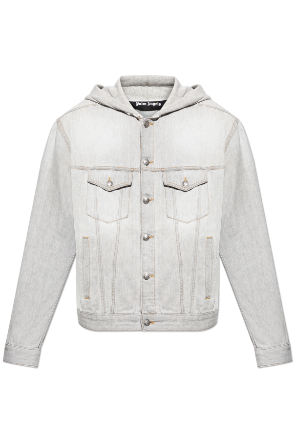 Denim jacket with hood od Palm Angels