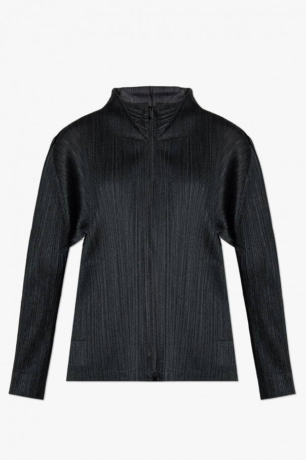 Issey Miyake Pleats Please Sweatshirt with standing collar