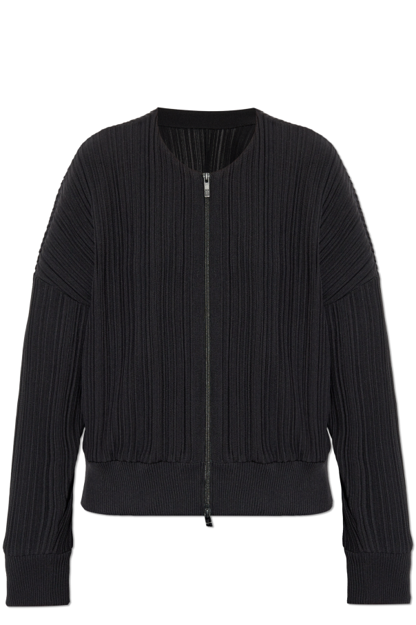 Pleats Please Issey Miyake Pleated zip-up sweatshirt