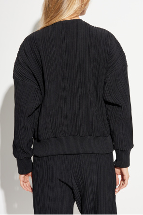 Pleats Please Issey Miyake Pleated zip-up sweatshirt