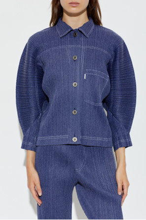 Pleats Please Issey Miyake Plisowana kurtka z kieszenią
