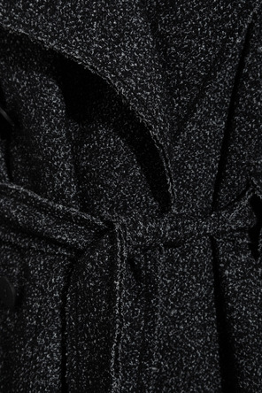 Pleats Please Issey Miyake Doppelreihiger Mantel mit Gürtel