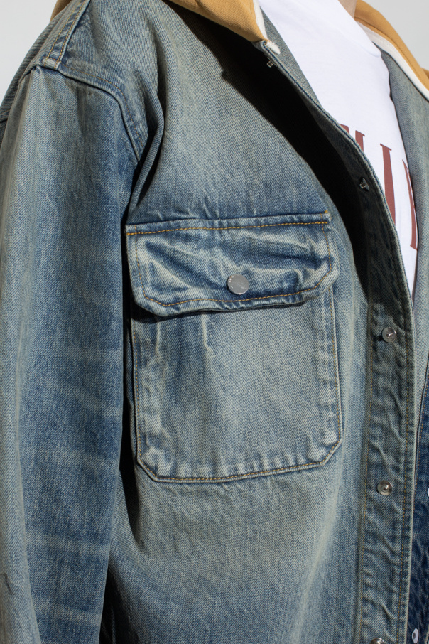 Vintage FADED GLORY Hooded Denim Jacket Blue XL, Vintage Online
