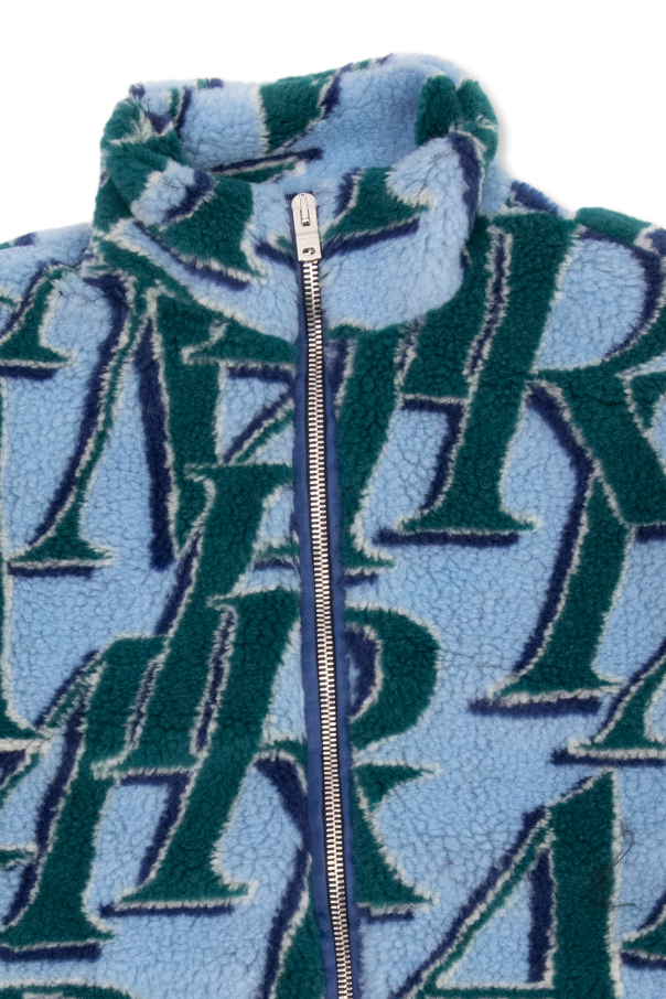 Amiri Kids Logo-Appliqued Striped Wool Sweater