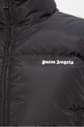 Palm Angels Cropped down Long jacket with logo