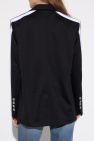 Palm Angels Cropped Black Hoodie With Flocked Logo