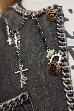 R13 Jeansjacke mit Applikationen