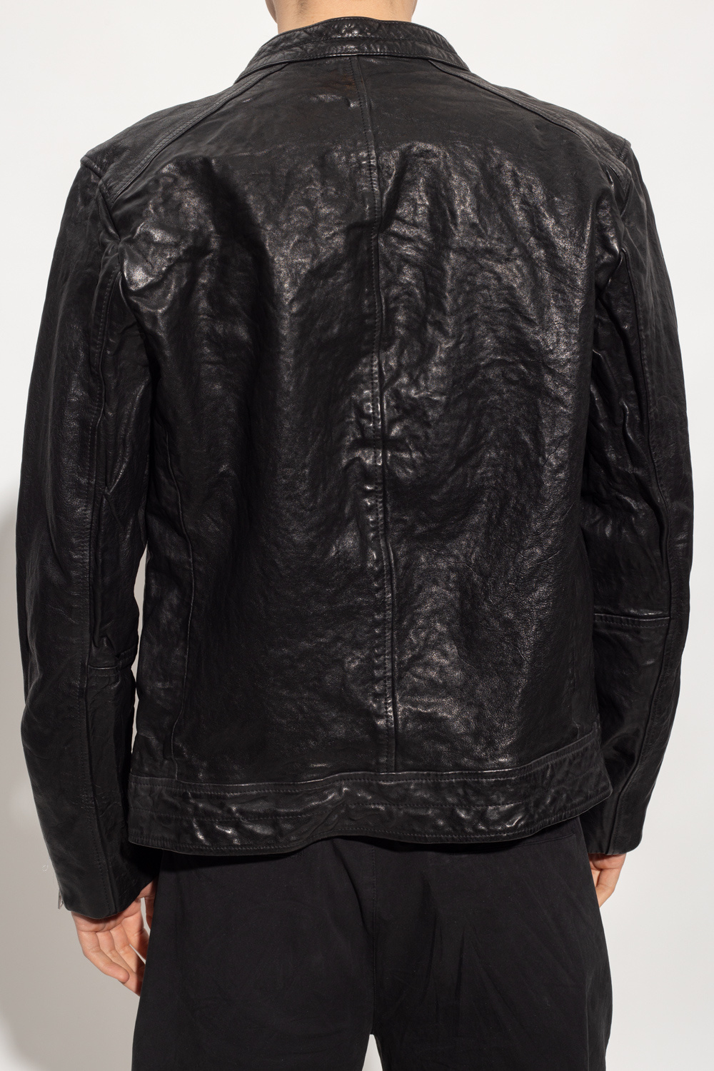AllSaints ‘Reo’ leather biker Hoodie jacket