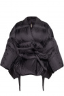 Rick Owens BLACK Quilted coat with tie detail