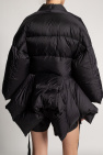 Rick Owens BLACK Quilted coat with tie detail