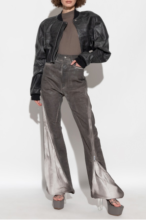 Leather jacket 'girdered' od Rick Owens