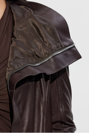 Rick Owens Leather jacket with an asymmetric cut