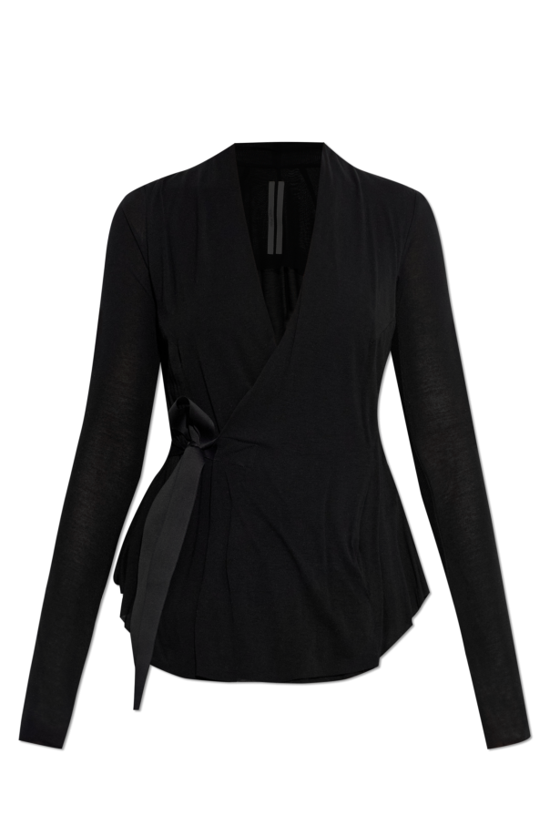 Rick Owens Tie-front top with long sleeves