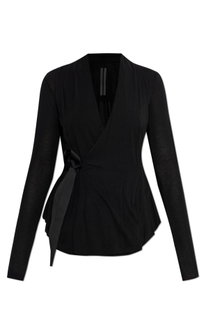 Tie-front long sleeve top