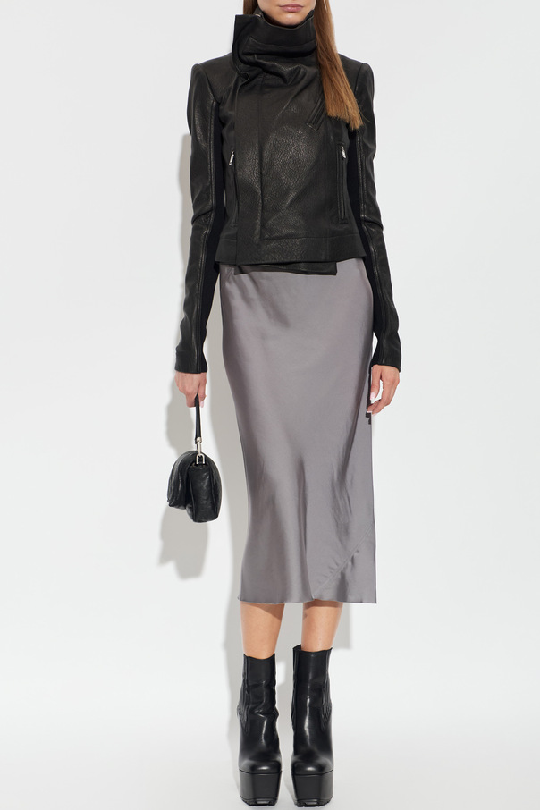 Rick Owens Skórzana kurtka ze stójką
