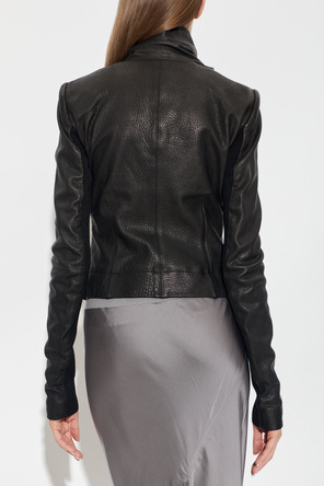 Rick Owens Skórzana kurtka ze stójką