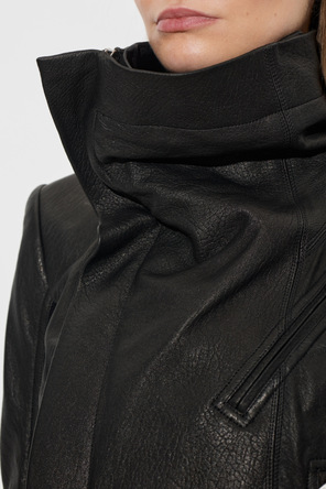 Rick Owens Skórzana kurtka ze stójką