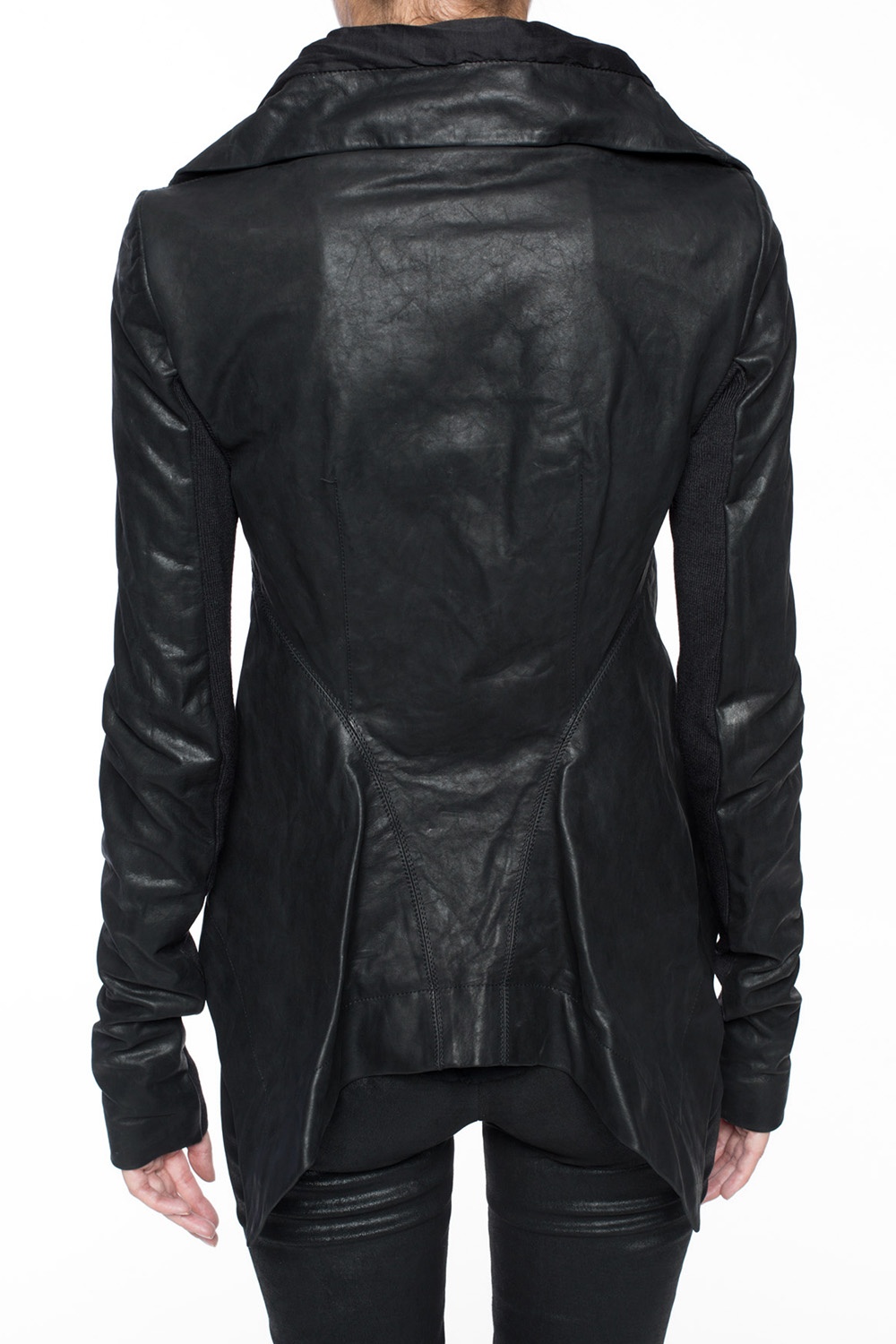 Asymmetrical Zipper Kanye West Biker Black Leather Jacket