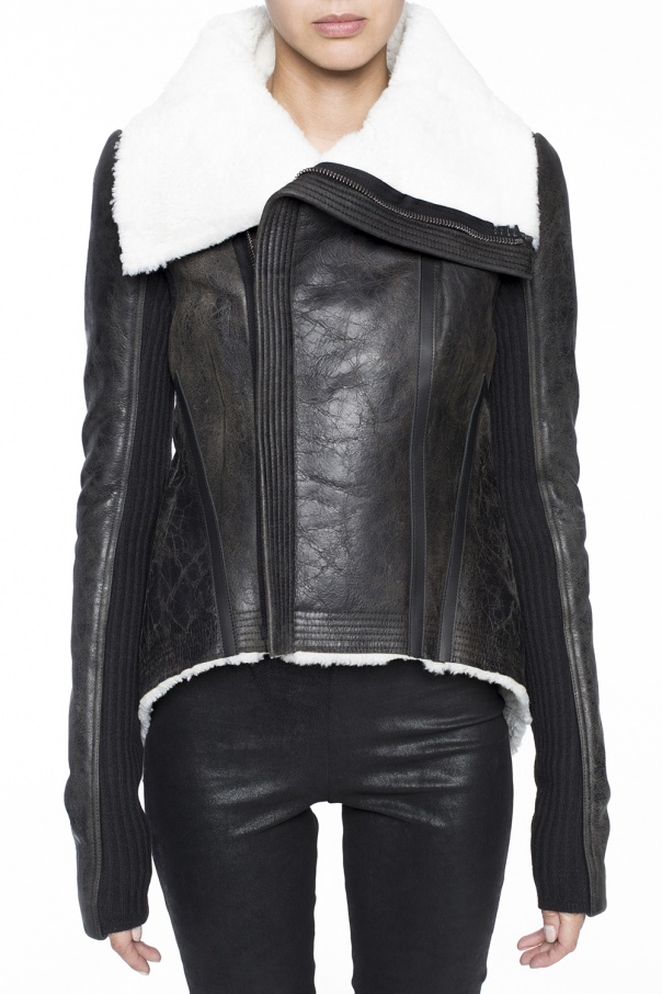 asymmetric shearling jacket