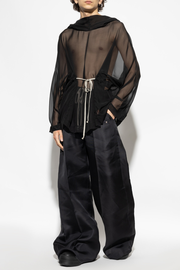 Rick Owens Seidenbluse Hooded Tunic