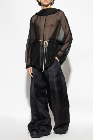 Silk blouse hooded tunic od Rick Owens