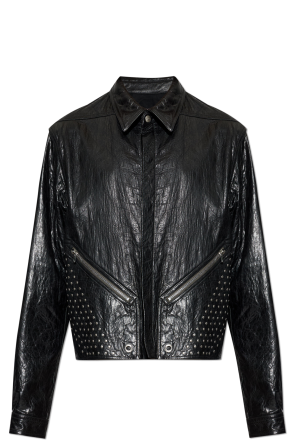 Chaqueta de cuero con tachuelas