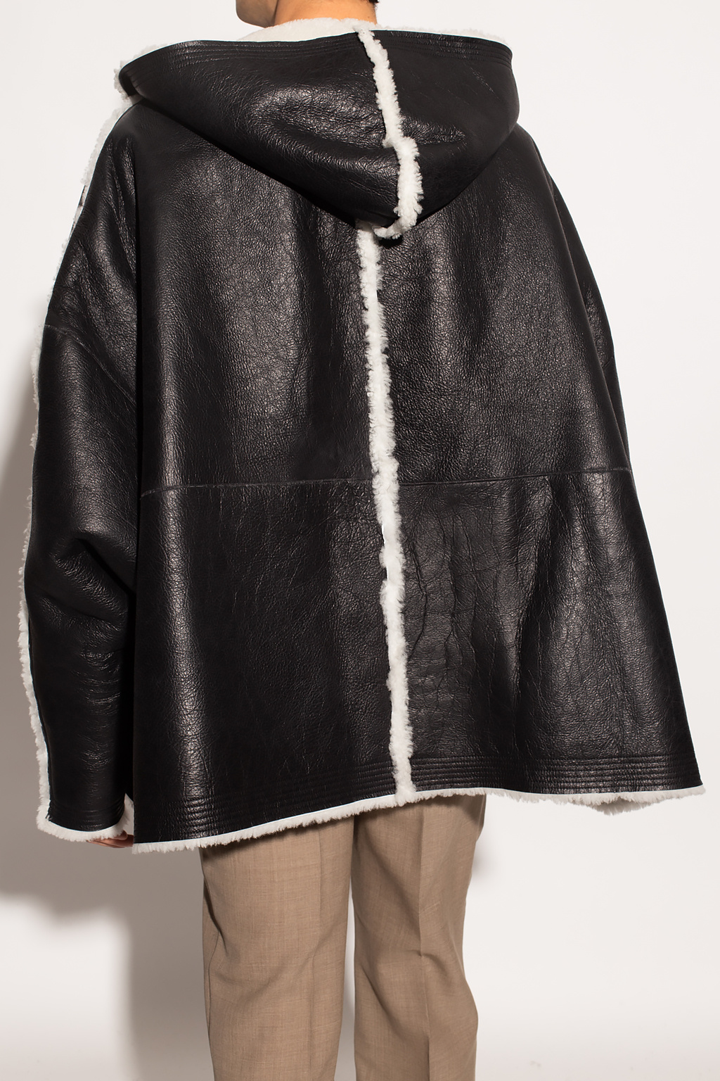 Reversible Leather And Shearling Jacket in Black - Rick Owens