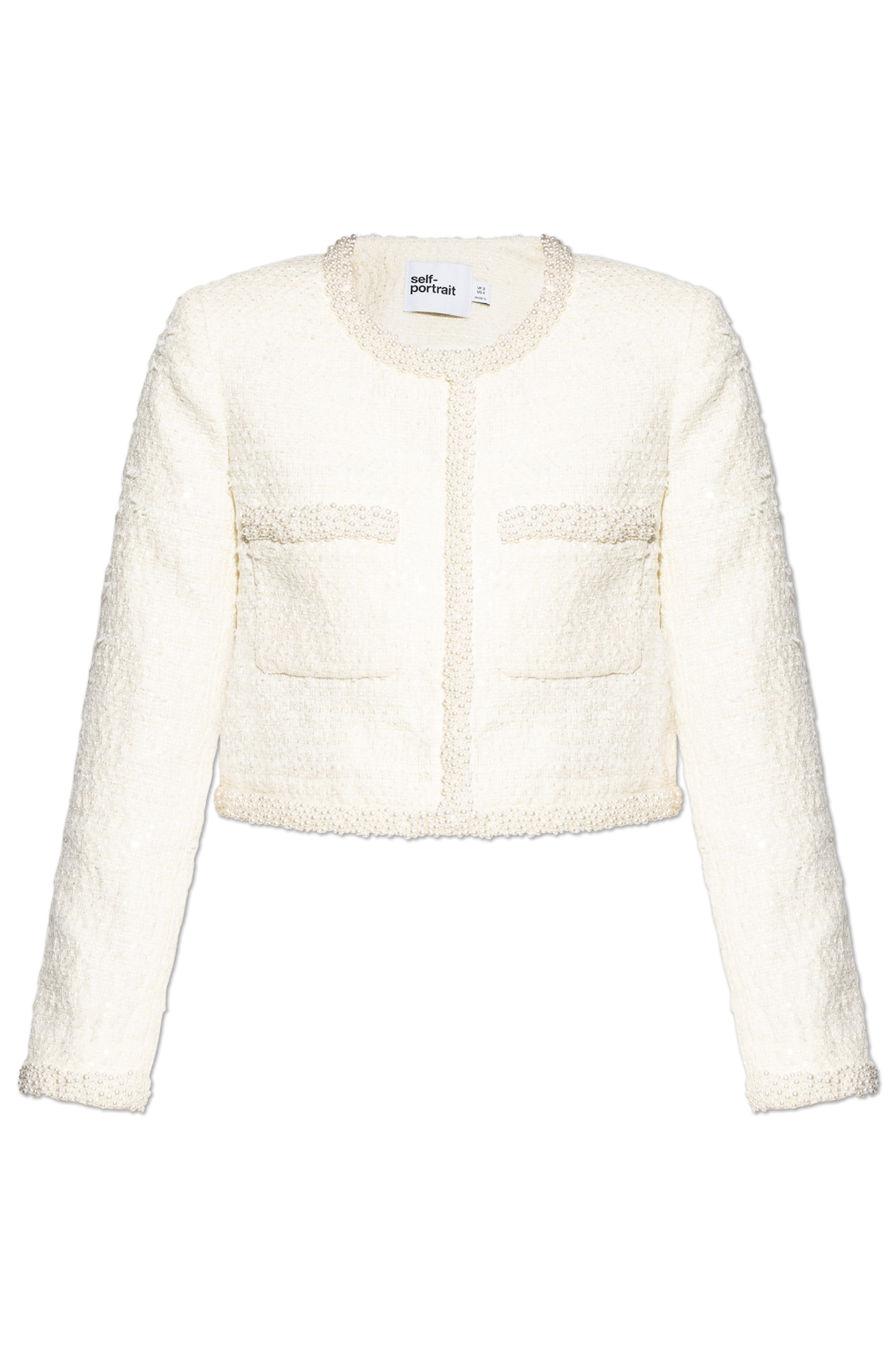 Self Portrait Tweed jacket with shimmering appliqués Jackets