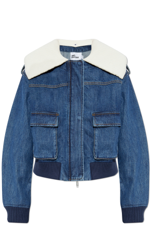 Denim jacket with detachable collar