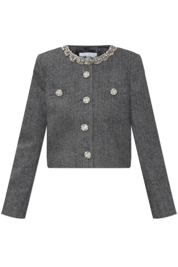 Herringbone pattern blazer od Self-Portrait