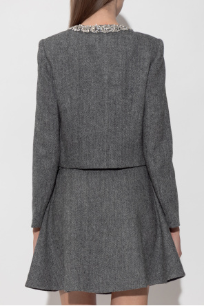 Self-Portrait Herringbone pattern blazer