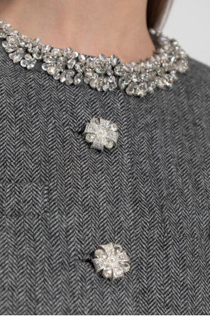 Self-Portrait Herringbone pattern blazer