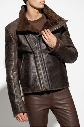 Rick Owens ‘Bauhaus’ shearling jacket with pockets