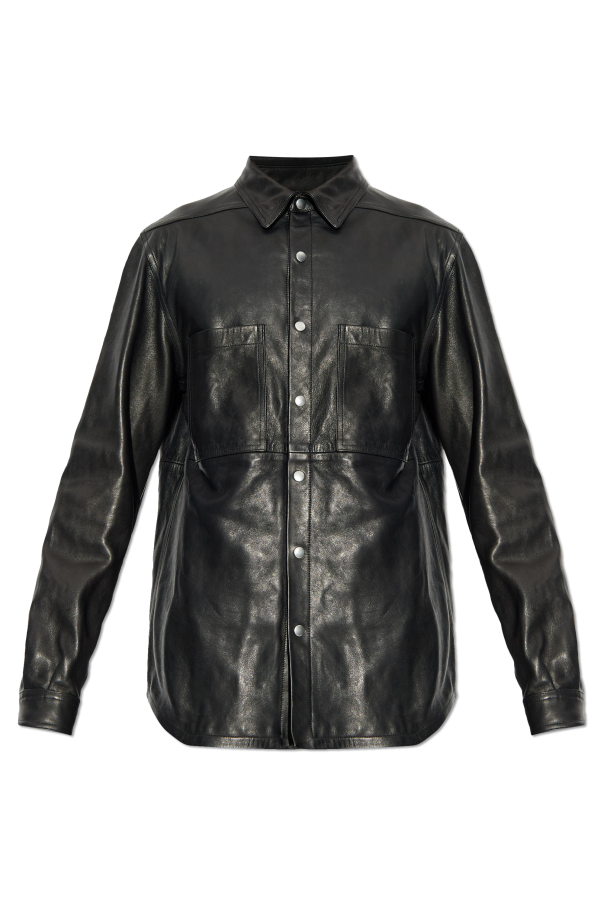 Rick Owens Leather jacket with pockets