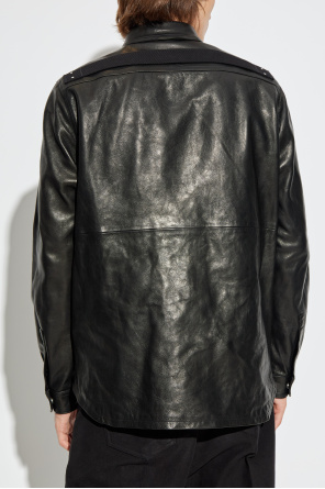 Rick Owens Leather jacket with pockets
