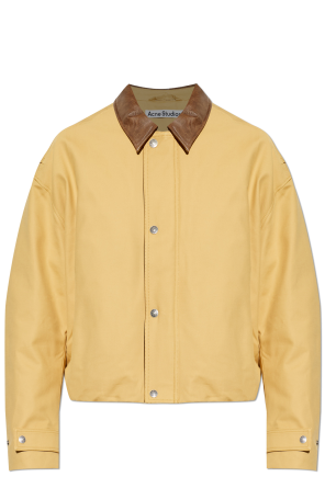 Chaqueta acolchada con cuello de cuero