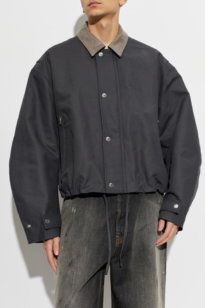 Acne Studios Insulated jacket with a leather collar