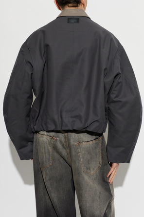Acne Studios Insulated jacket with a leather collar