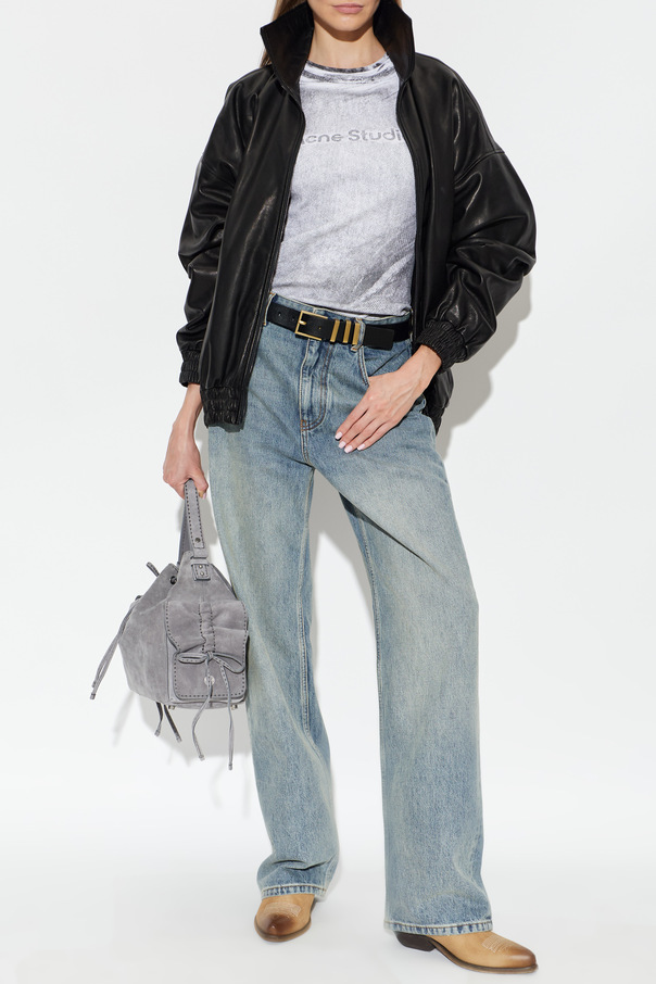 Acne Studios Geacă de piele cu efect ‘vintage’