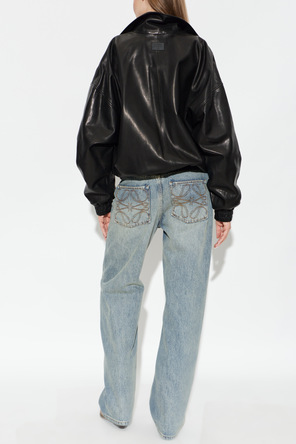 Acne Studios Geacă de piele cu efect ‘vintage’