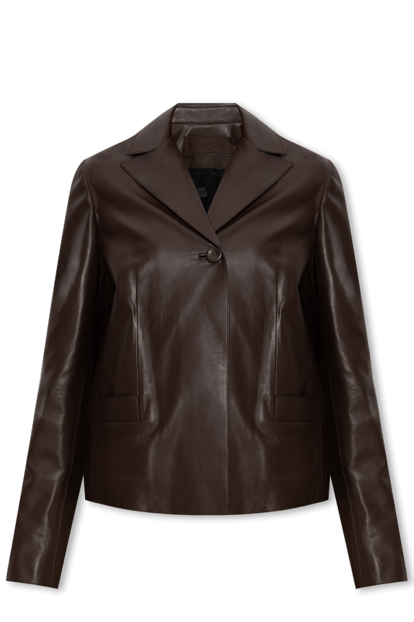 Lanvin Leather logo-print jacket