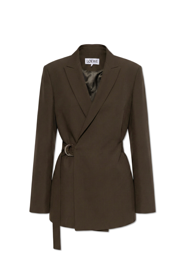 Wool blazer with belt od Loewe