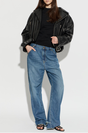 Leather insulated jacket od Loewe