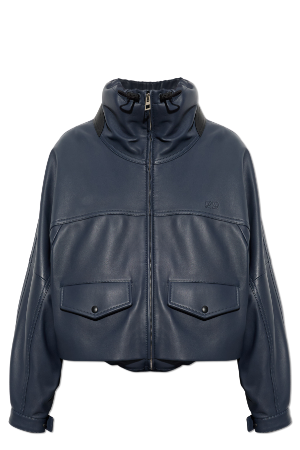 Leather jacket with stand-up collar od Loewe